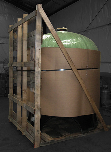 63 x 86 Tank on Shipping Skid in Vertical Position