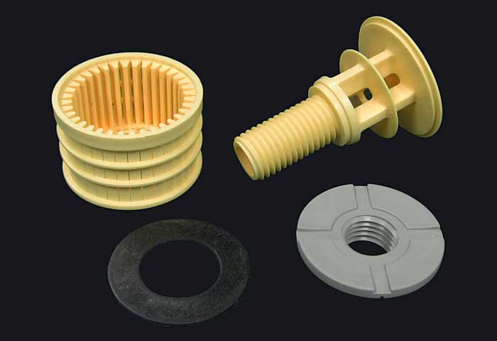 LP-BPN-M24-45-PP Modular Design Baffle Plate Nozzle Kit (parts shown)