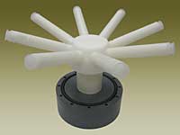 SWT's bottom DS with PVC flange and PTFE strainer, hub, and laterals