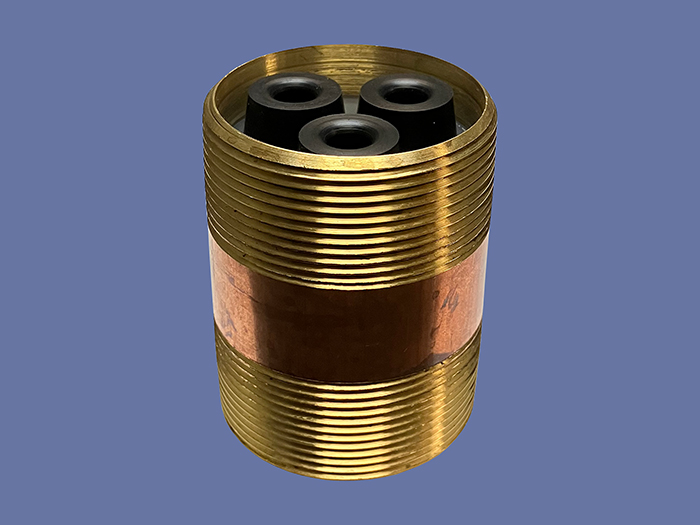 SWT's red brass threaded flow control (P/N SM-FC2M2M/45-RB)