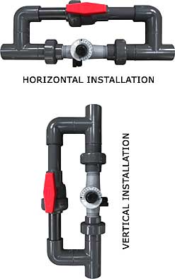SWT Air Injector Assemblies install horizontally or vertically.