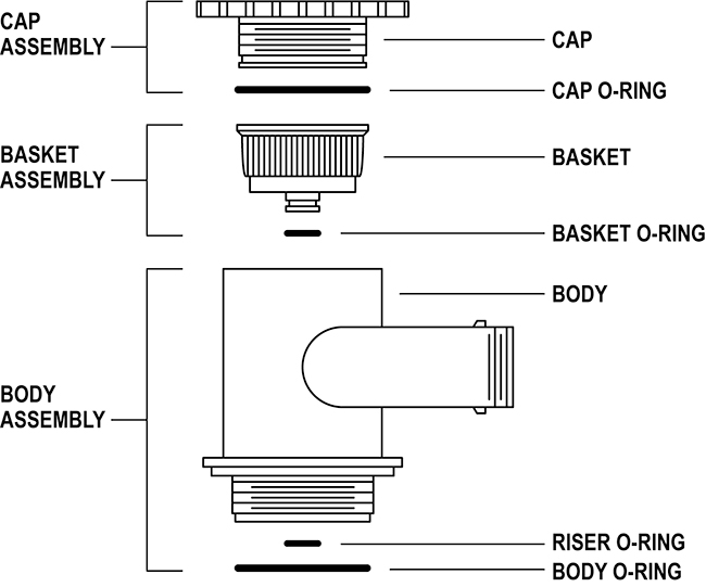 In-Out Tank Head with Fill Port (P/N LC-D1220-01) Parts Drawing